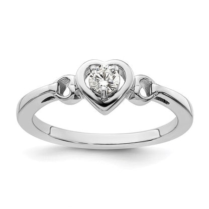 14K White Gold Diamond Complete Heart Promise/Engagement Ring