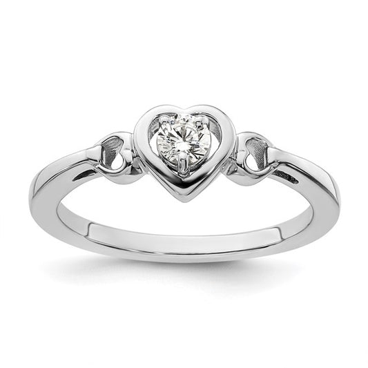 14K White Gold Diamond Complete Heart Promise/Engagement Ring