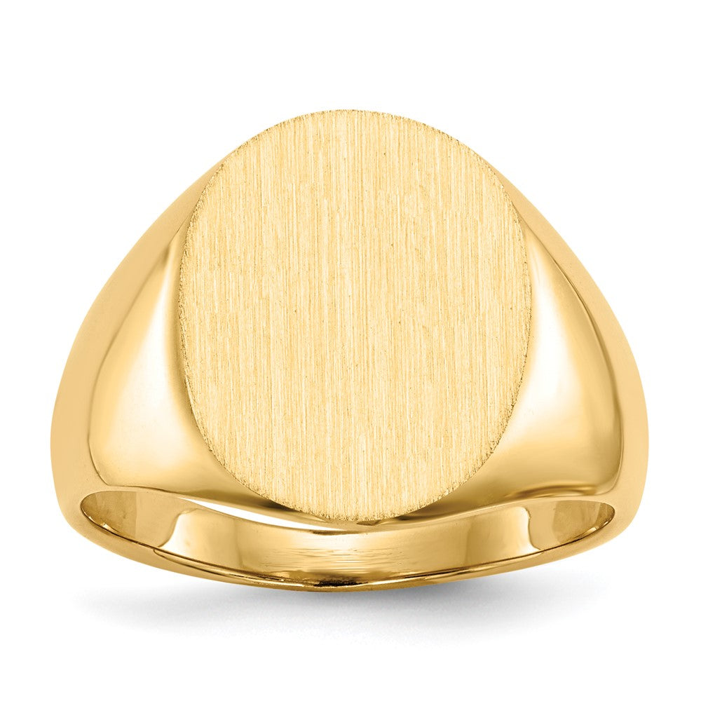 14k 13.0x16.0mm Closed Back Signet Ring