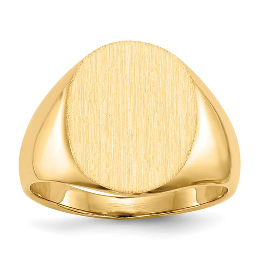 14k 13.0x16.0mm Closed Back Signet Ring