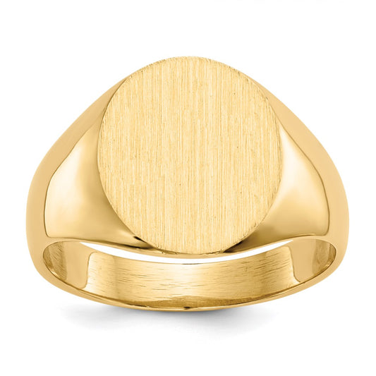 14k 11.5x13.0mm Open Back Mens Signet Ring
