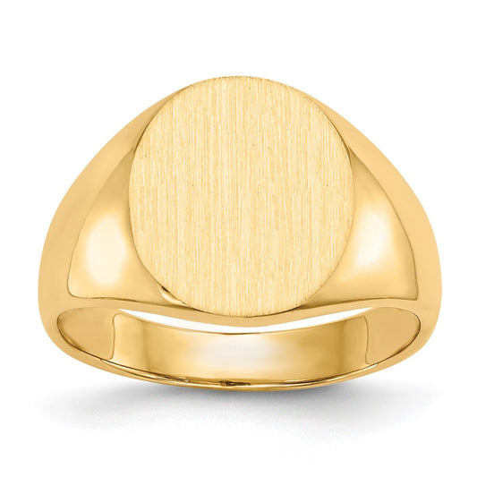 14k 13.0x14.0mm Closed Back Mens Signet Ring