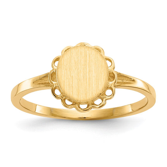 14k 6.5x7.0mm Open Back Signet Ring