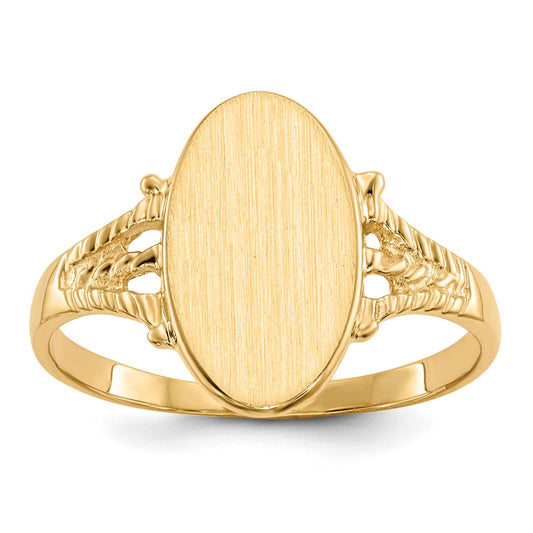 14k 8.5x14.0mm Closed Back Signet Ring