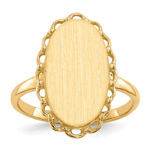14k 9.0x16.0mm Open Back Signet Ring