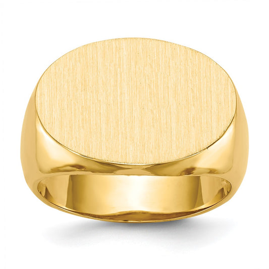 14k 20.5x14.0mm Open Back Mens Signet Ring