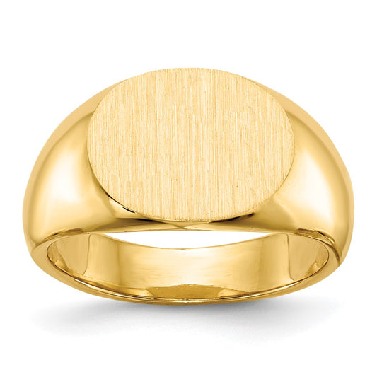 14k 12.5x9.5mm Closed Back Signet Ring