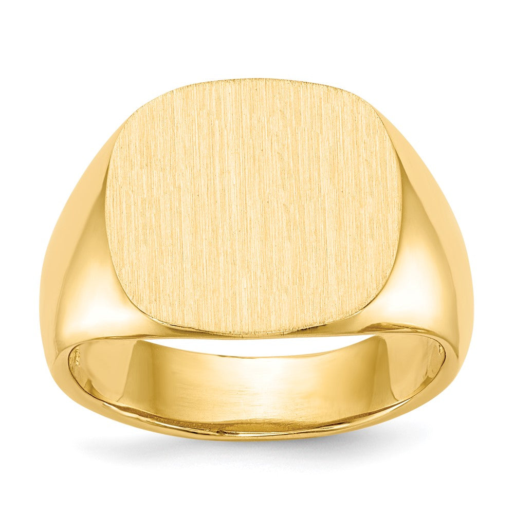 14k 15.0x15.5mm Open Back Mens Signet Ring