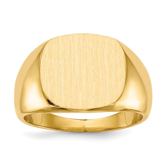 14k 15.5x14.0mm Closed Back Mens Signet Ring