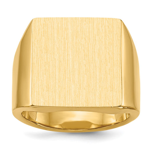 14k 16.5x17.5mm Closed Back Mens Signet Ring