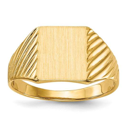 14k 8.0x9.5mm Open Back Signet Ring