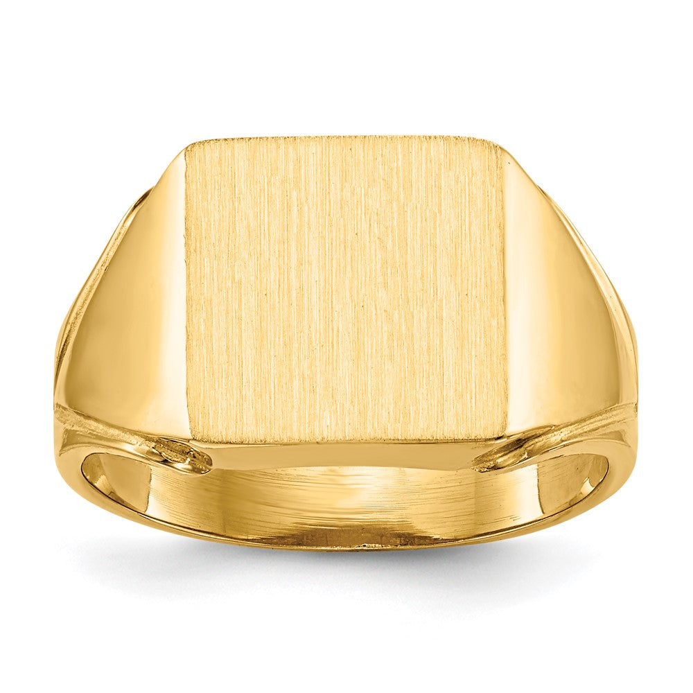 14k 12.0x12.0mm Open Back Mens Signet Ring