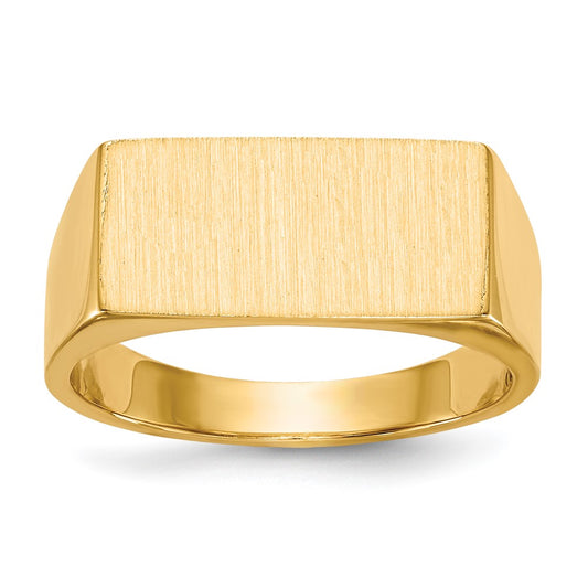 14k 16.5x8.0mm Closed Back Mens Signet Ring