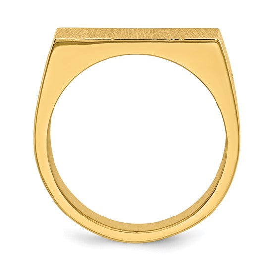 14k 10.5x18.0mm Closed Back Men's Signet Ring