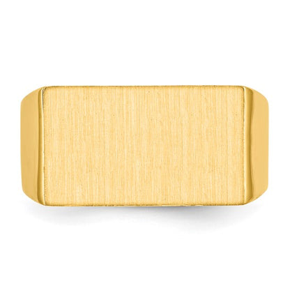 14k 10.5x18.0mm Closed Back Men's Signet Ring