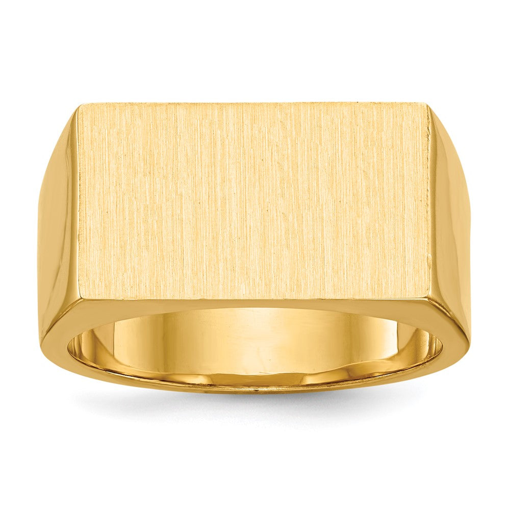 14kw 18.0x10.5mm Closed Back Mens Signet Ring