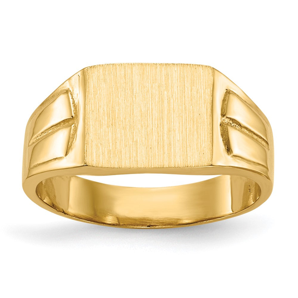 14k 9.0x7.5mm Closed Back Signet Ring