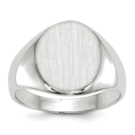 14k White Gold 10.0x11.5mm Closed Back Signet Ring