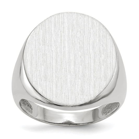 14k White Gold 17.0x20.5mm Closed Back Mens Signet Ring