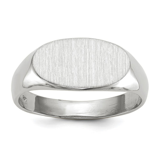 14k White Gold 13.5x7.5mm Open Back Signet Ring