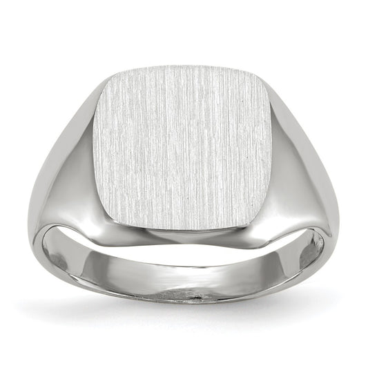 14k White Gold 10.5x11.0mm Open Back Signet Ring