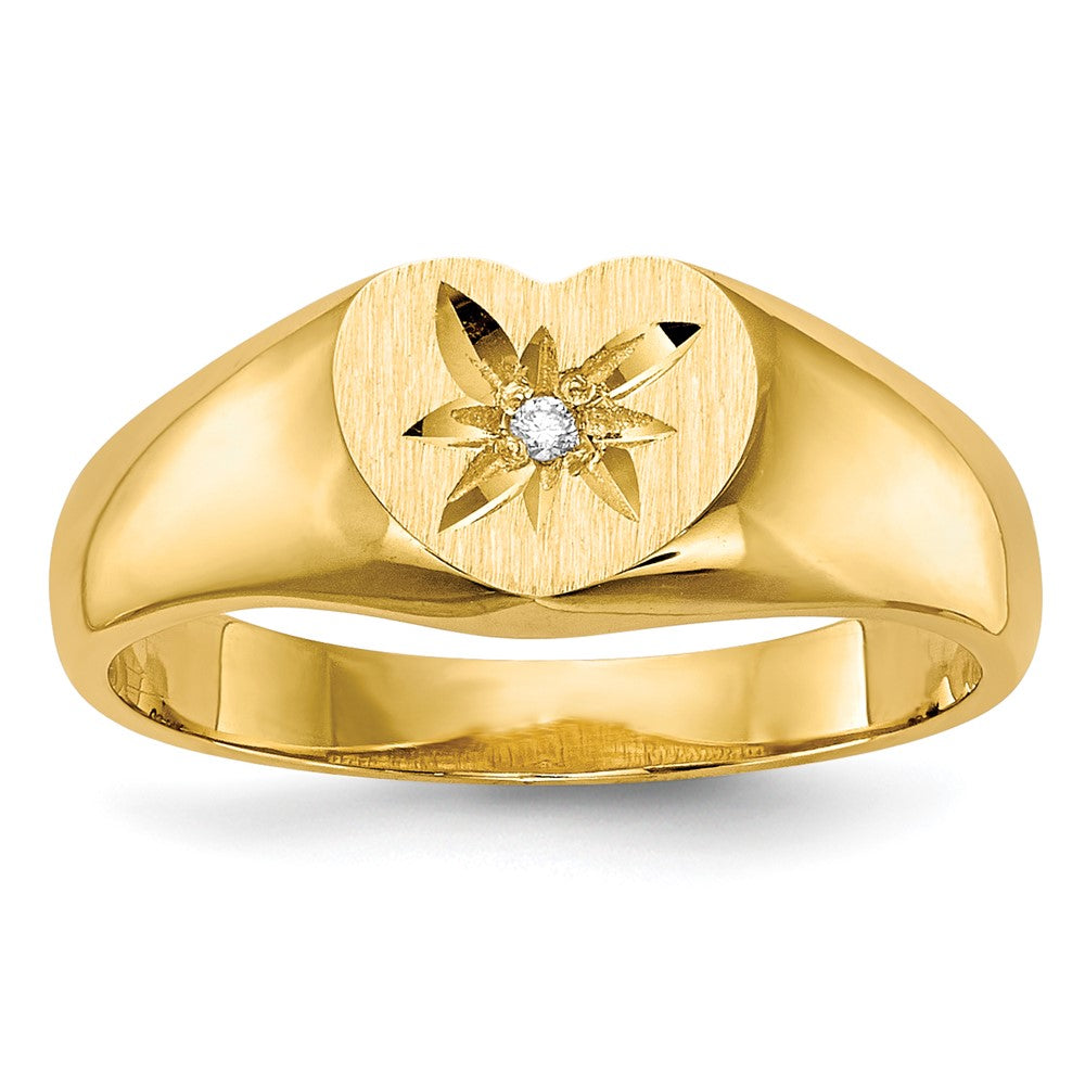 14k Child's AA Diamond Signet Ring