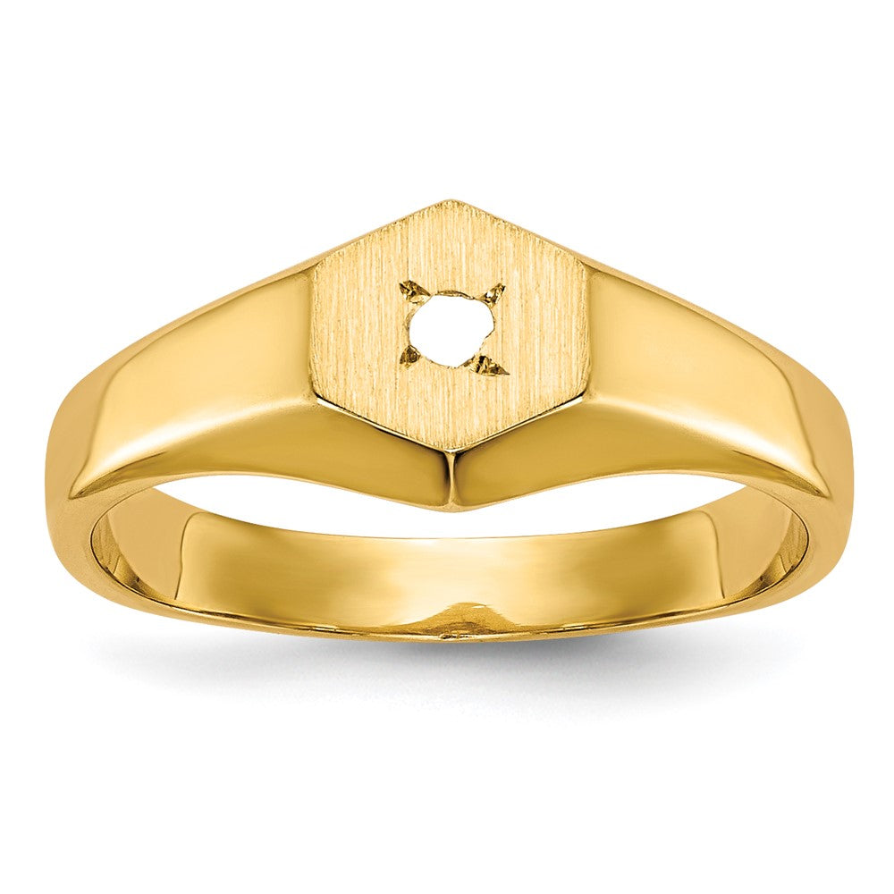 14k Childs .02ct. Diamond Signet Ring Mounting