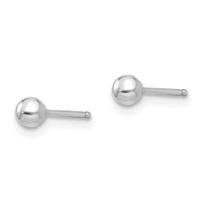 14k White Gold Madi K Polished 3mm Ball Post Earrings