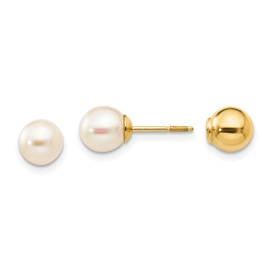 14k Madi K Reversible FW Cultured Pearl and Bead Earrings