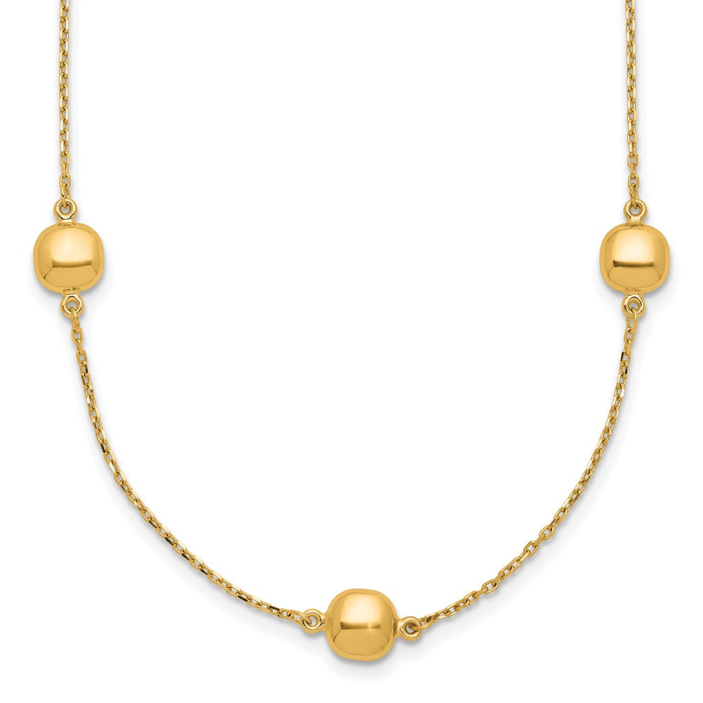 14K Polished 5 Station 16in w/2 in ext. Necklace