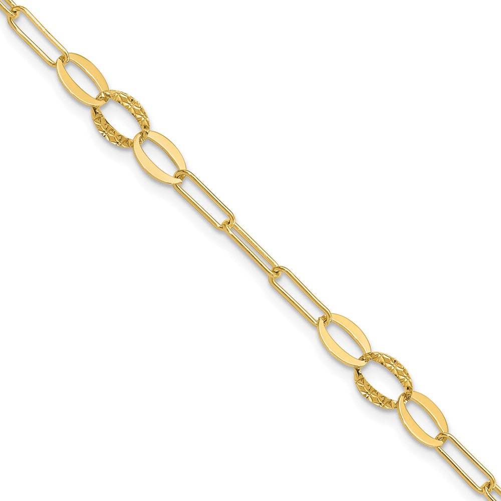 14K D/C Paperclip Link 7.25in Bracelet