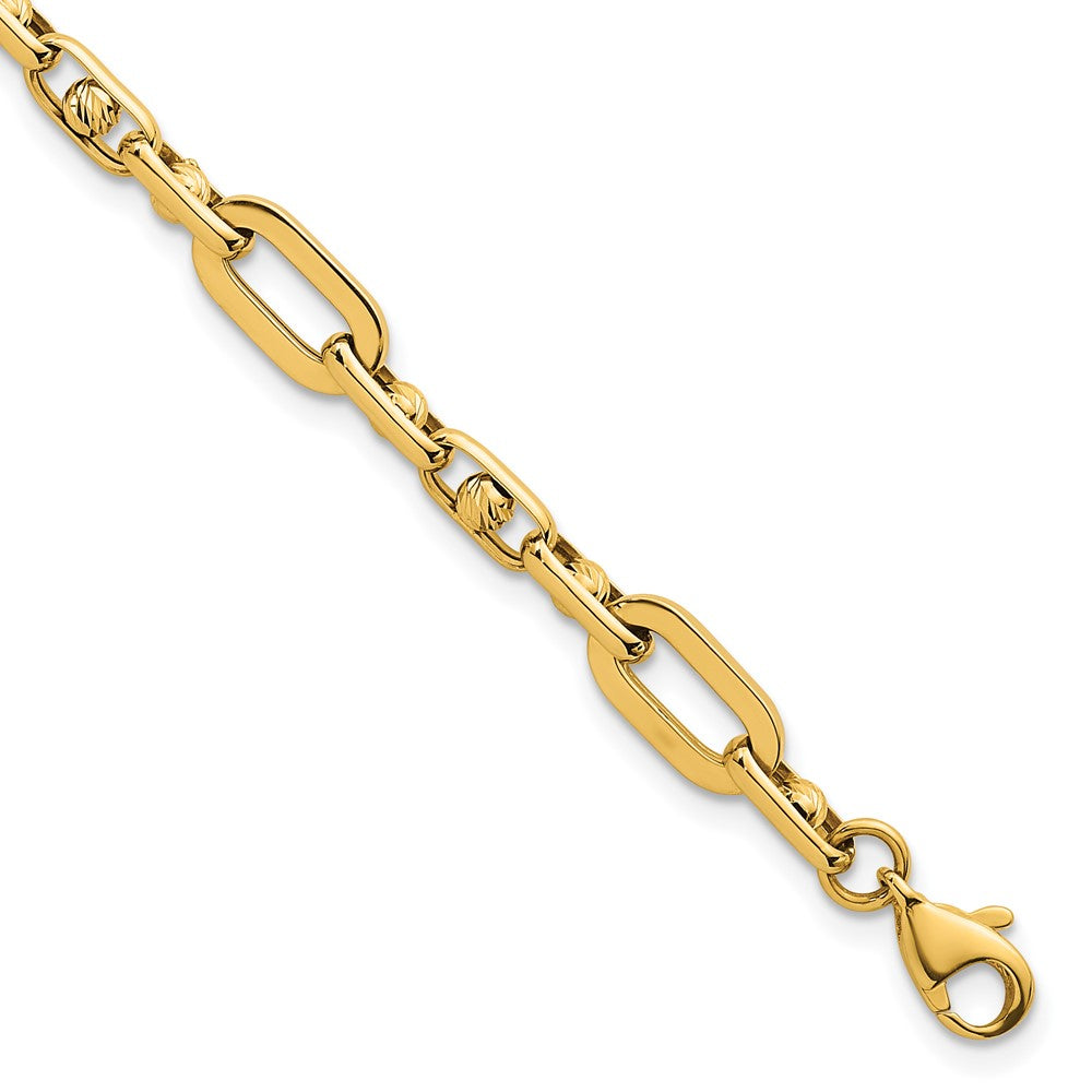 14k Polished Fancy Open Link 7.25in Bracelet