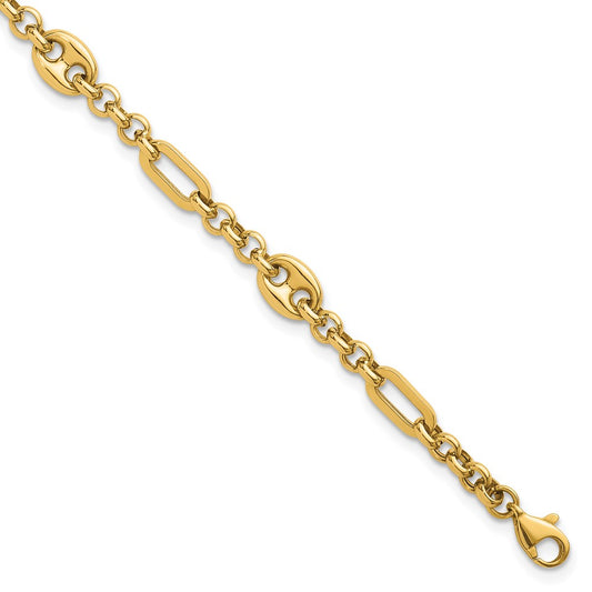 14k Polished Multi-link 7.5 in Bracelet