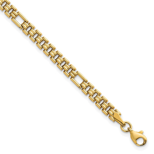 14K Polished Fancy Link 7.5in Bracelet