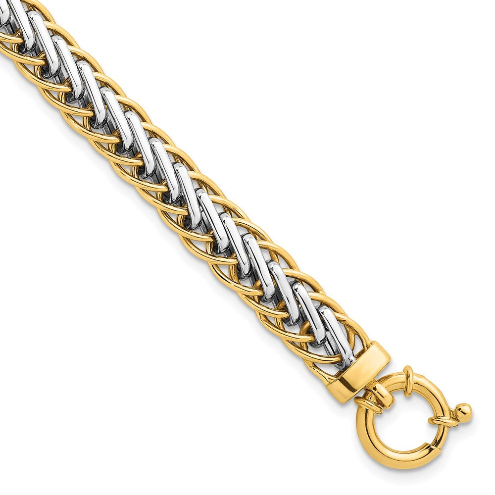 14k Two-tone Polished Fancy Link Bracelet