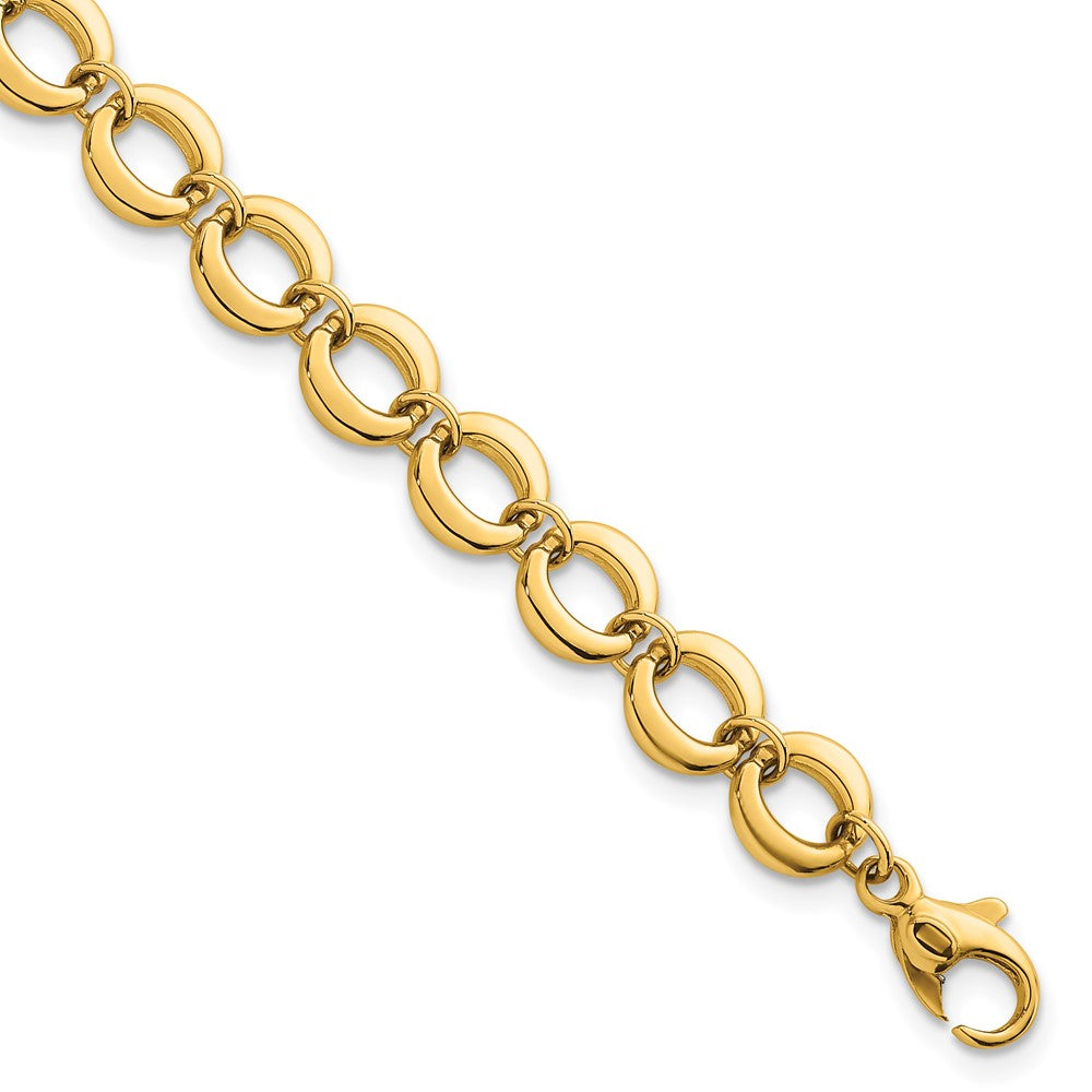 14k Polished Fancy Circle Link 8mm Bracelet