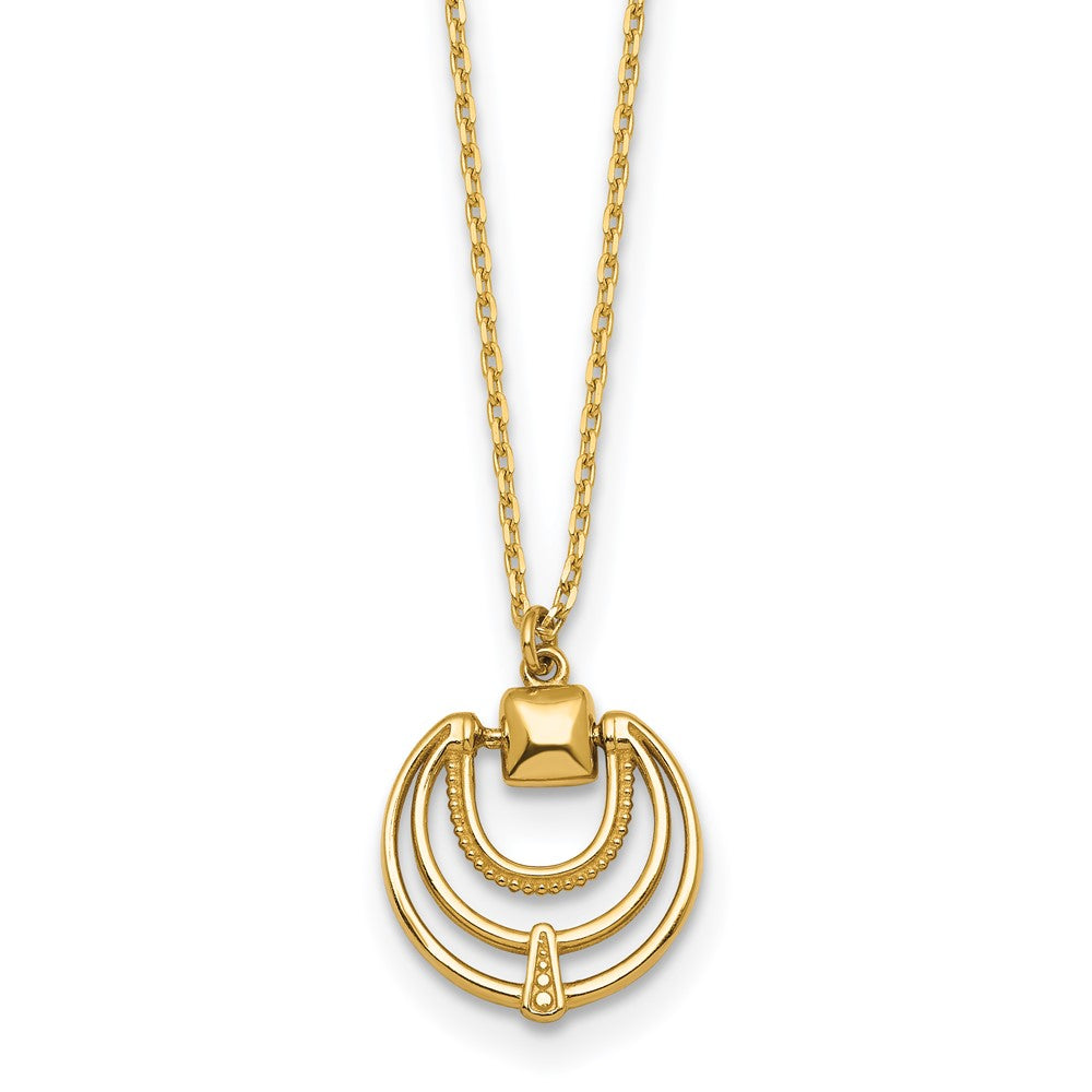 14k Polished and Textured 17 in Necklace