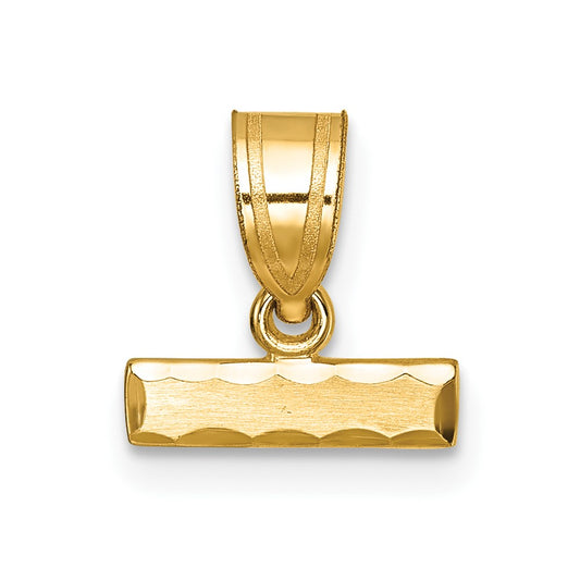 14k Small Brushed Diamond-cut Top Charm