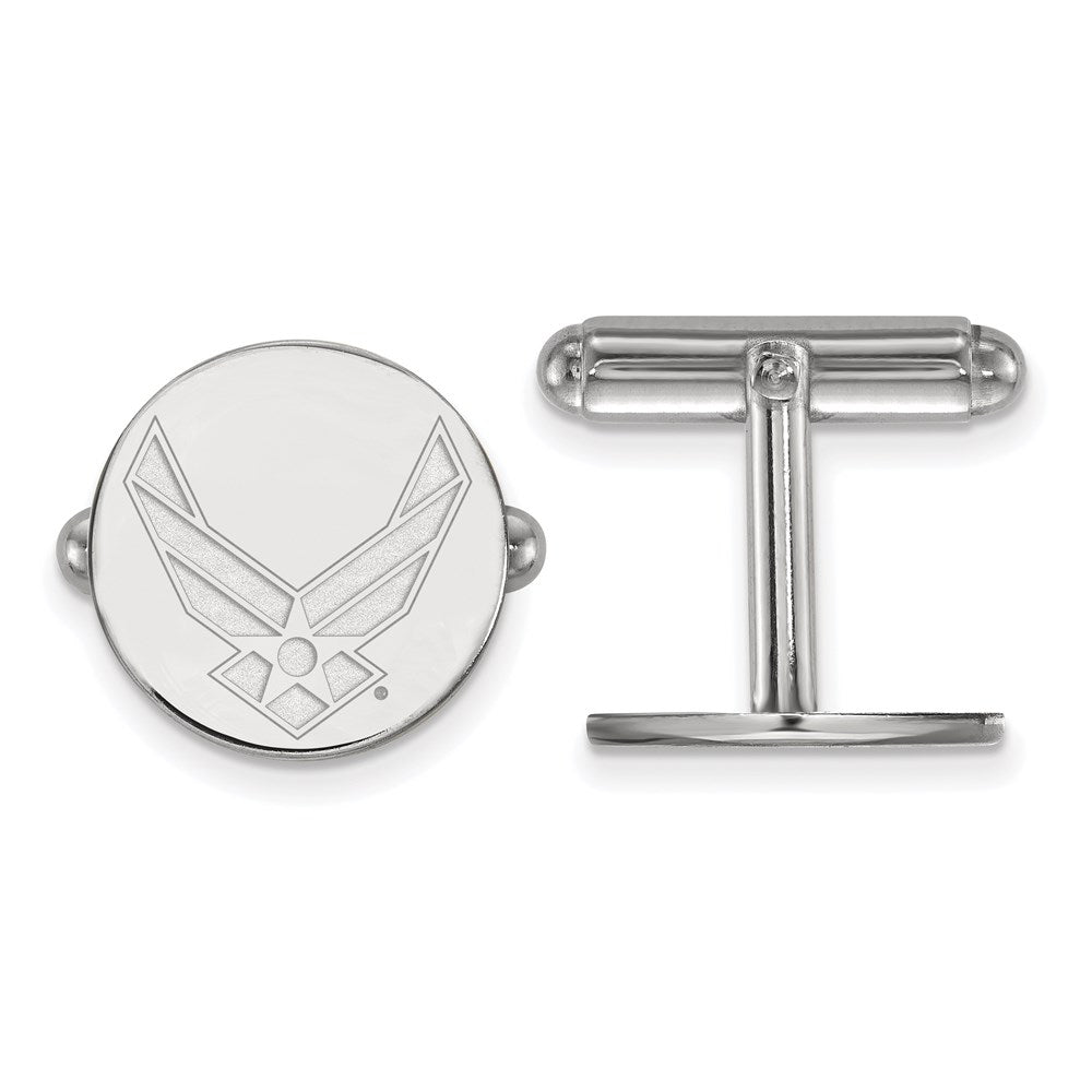 Sterling Silver Rhod-pltd LogoArt U.S. Air Force Cuff Links