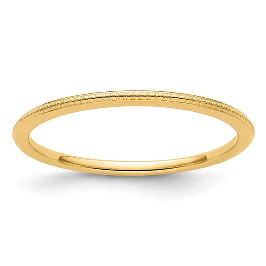 14K Gold 1.2mm Bead Stackable Band