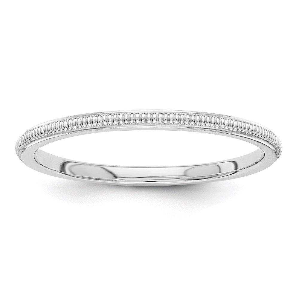 14k White Gold 1.5mm Milgrain Band