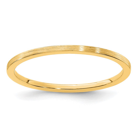 14K Gold 1.2mm Flat Satin Stackable Band