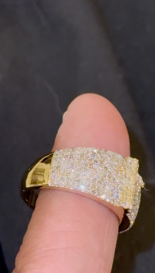 10K YELLOW GOLD 1.25 CARAT NATURAL DIAMOND ENGAGEMENT RING WEDDING PINKY BAND