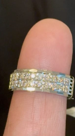 10K WHITE GOLD 1.25 CARAT NATURAL DIAMOND ENGAGEMENT RING WEDDING PINKY BAND