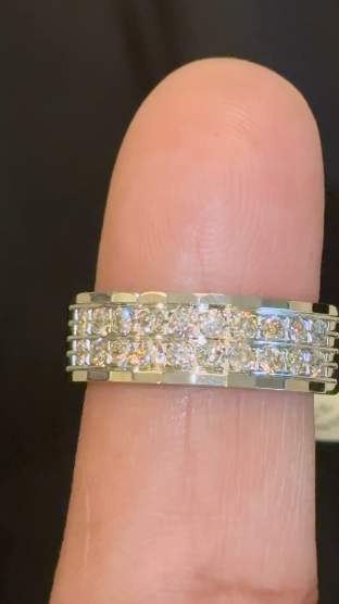 10K WHITE GOLD 1.25 CARAT NATURAL DIAMOND ENGAGEMENT RING WEDDING PINKY BAND