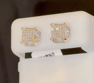 10K YELLOW GOLD .40 CARAT NATURAL DIAMONDS 7 MM EARRINGS STUDS