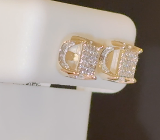 10K YELLOW GOLD .40 CARAT NATURAL DIAMONDS 7 MM EARRINGS STUDS