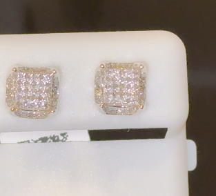 10K YELLOW GOLD .40 CARAT NATURAL DIAMONDS 7 MM EARRINGS STUDS