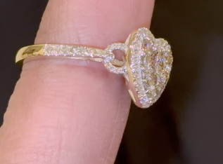 10K SOLID YELLOW GOLD 1 CARAT REAL DIAMOND WOMEN BRIDAL HEART WEDDING ENGAGEMENT RING