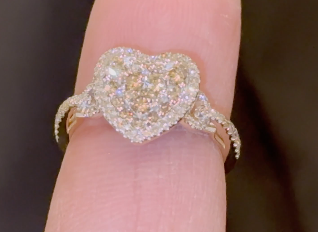 10K SOLID YELLOW GOLD 1 CARAT REAL DIAMOND WOMEN BRIDAL HEART WEDDING ENGAGEMENT RING